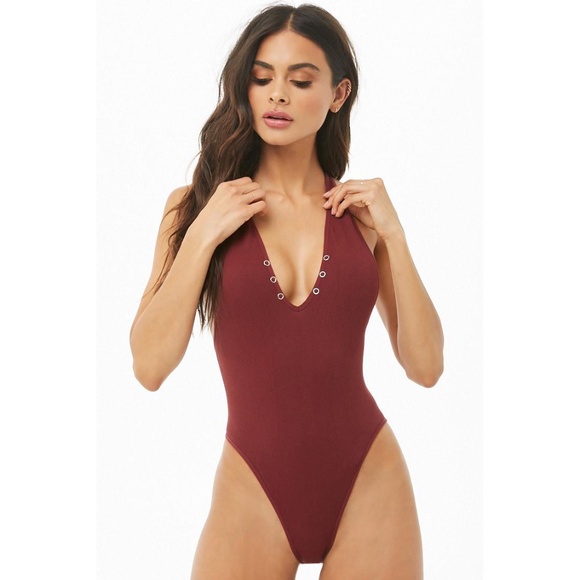 Forever 21 Tops - NBW Seamless Ribbed Racerback Bodysuit